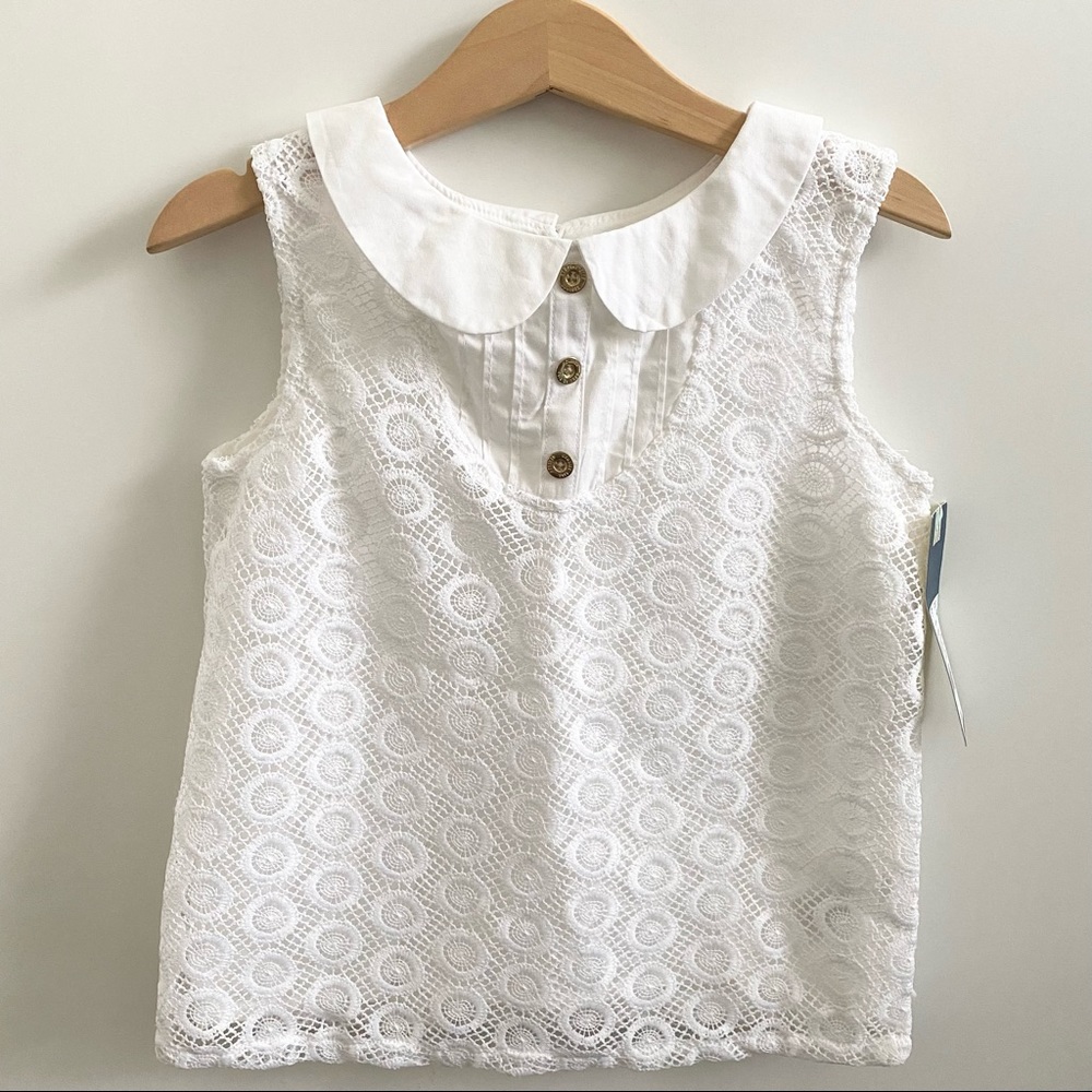 Genuine Kids White Sleeveless Peter Pan Collar Blouse